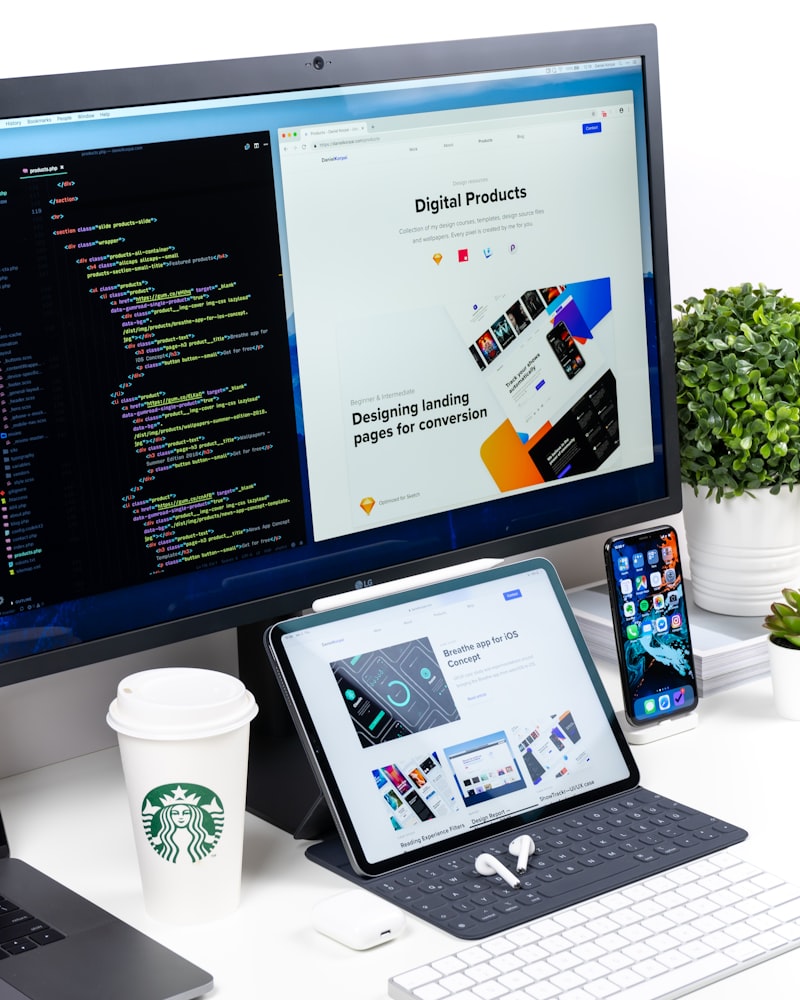 UI design and frontend development on a computer screen