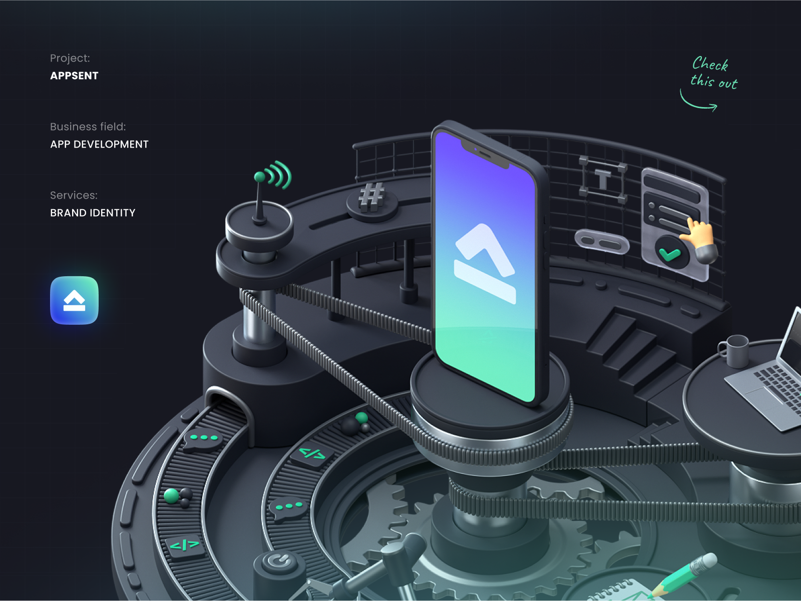 Appsent - Branding for a Mobile App Development Agency Website — screen 6