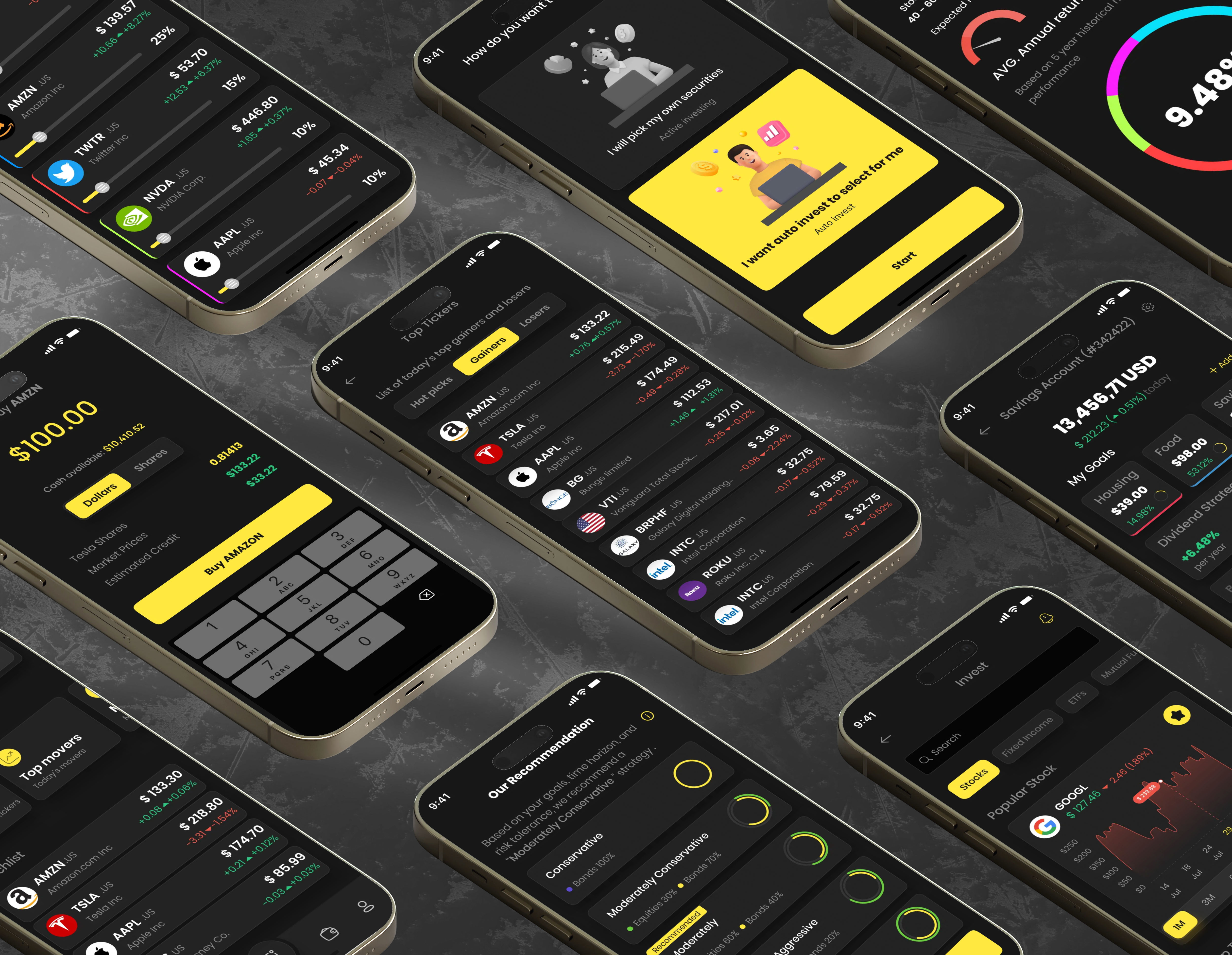 Auto Investing Portfolio Management Mobile App Design — screen 2