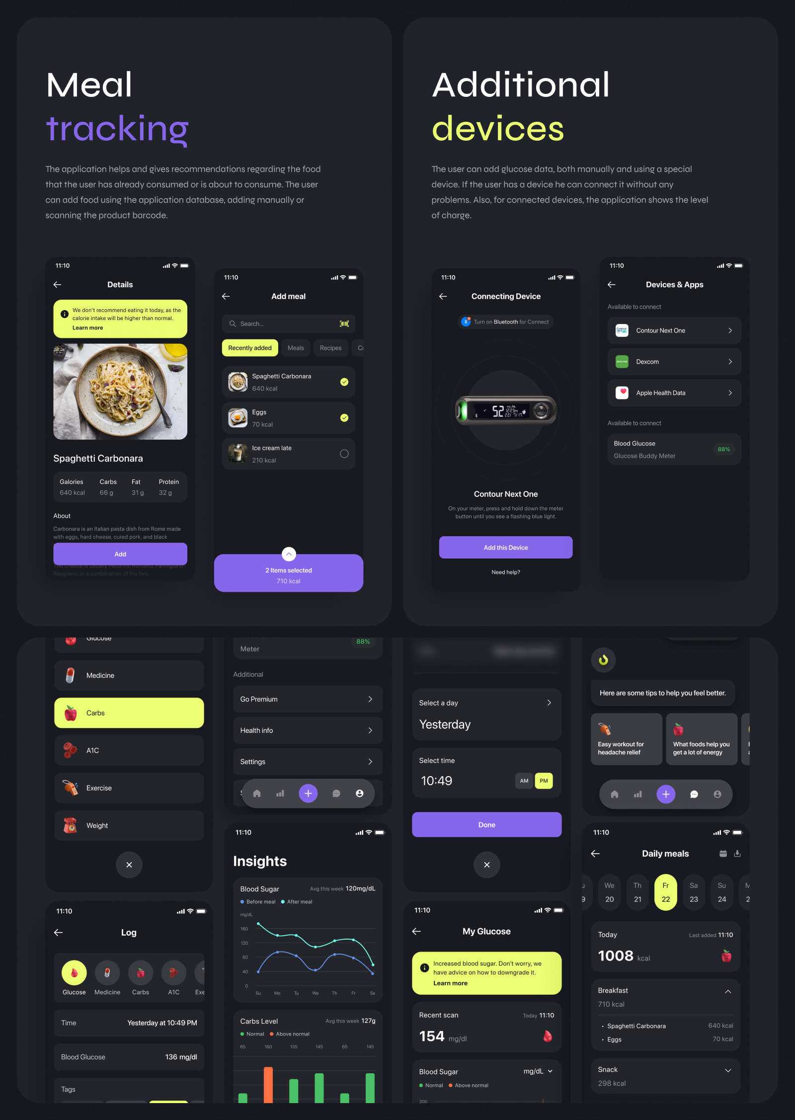 Glume - Healthcare mobile app design for diabetics — screen 2